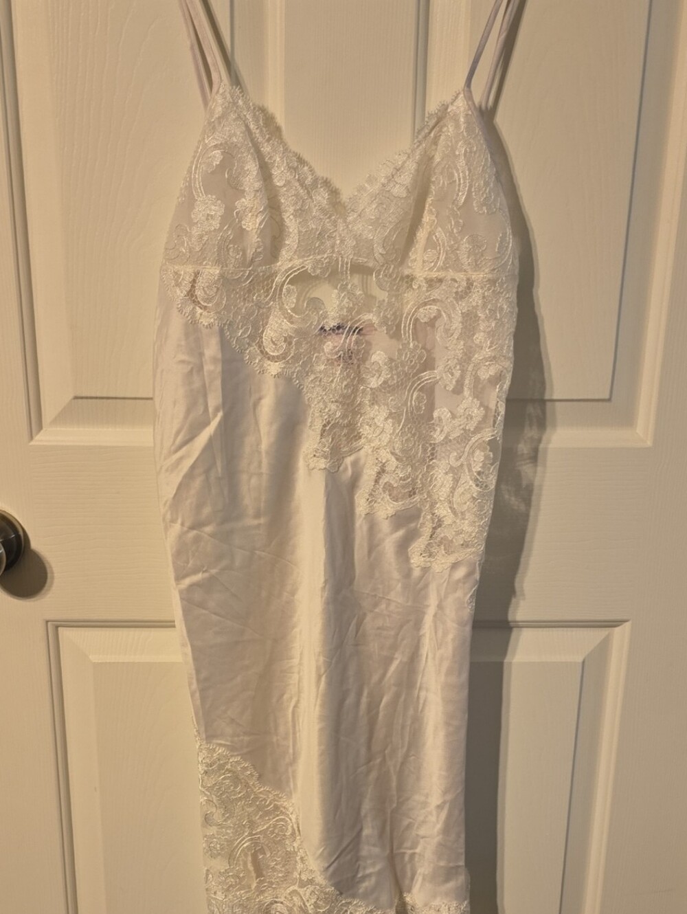 Victoria's Secret White Satin Lace Slip Chemise Size S
